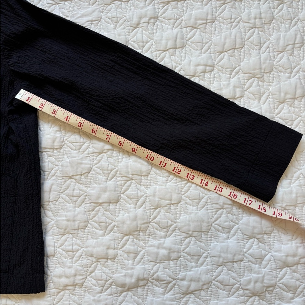 Eileen Fisher Black Textured Lightweight Jacket - Picture 5 of 8